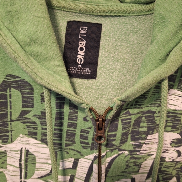 BillaBong Hoodie Men Xl Green Y2k Vintage Grunge - Picture 2 of 5